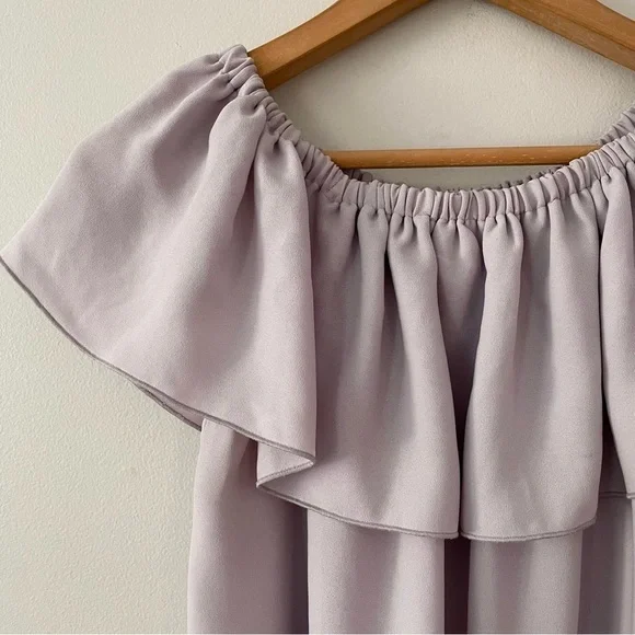 Aritzia Wilfred Light Purple Silk Off Shoulder Blouse Top Size Small bin 1C - Picture 4 of 6